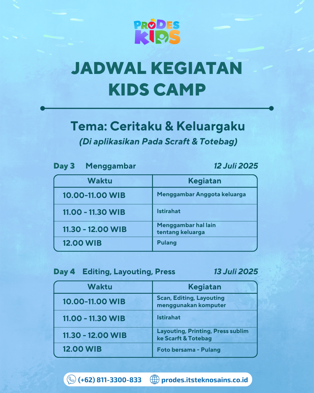 Jadwal kids camp Jadwal kids camp
